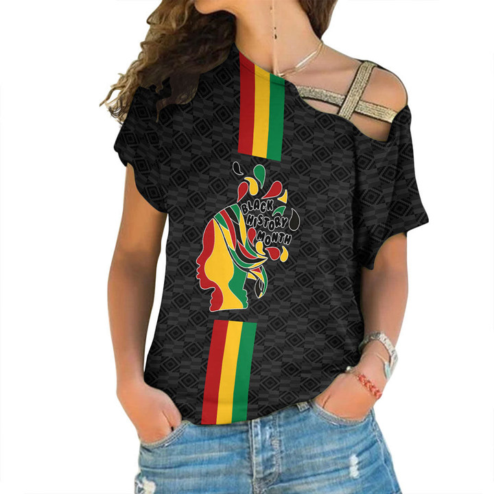 Africazone Clothing - Black History Month Color Of Flag One Shoulder Shirt A95 | Africazone