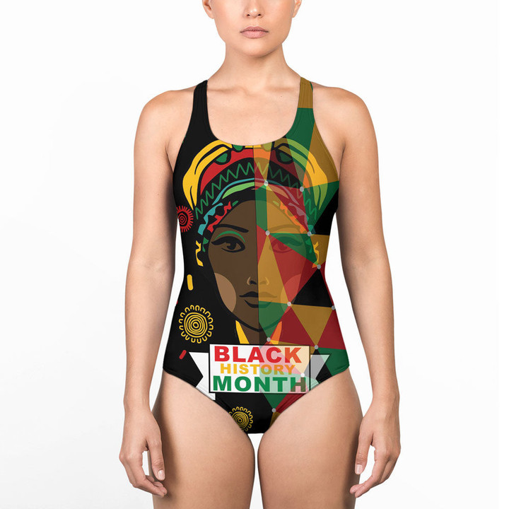 Africazone Clothing - Black History Month Juneteenth Women Low Cut Swimsuit A95 | Africazone