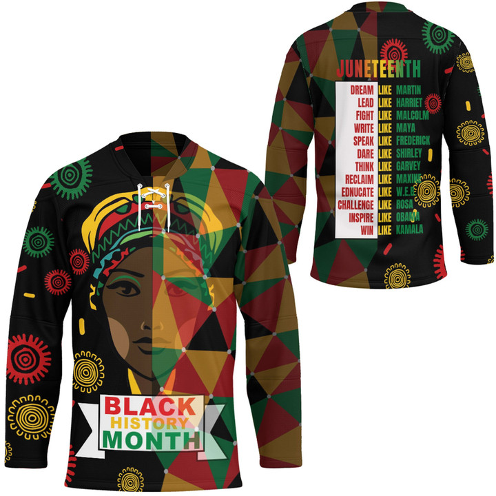 Africazone Clothing - Black History Month Juneteenth Hockey Jersey A95 | Africazone