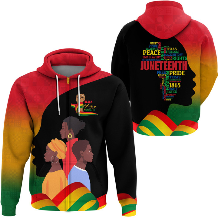 Africazone Clothing - Black History Month I'm Black Zip Hoodie A95 | Africazone