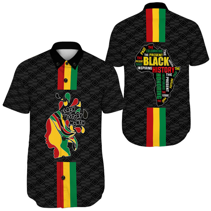 Africazone Clothing - Black History Month Color Of Flag Short Sleeve Shirt A95 | Africazone