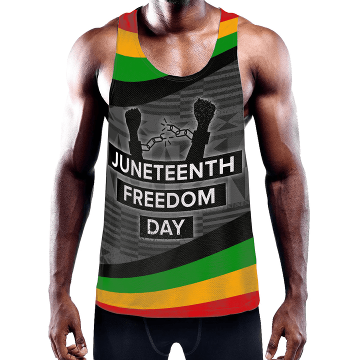 Africa Zone Clothing - Junteenth Hand Juneteenth Chemistry Men's Slim Y-Back Muscle Tank Top A95