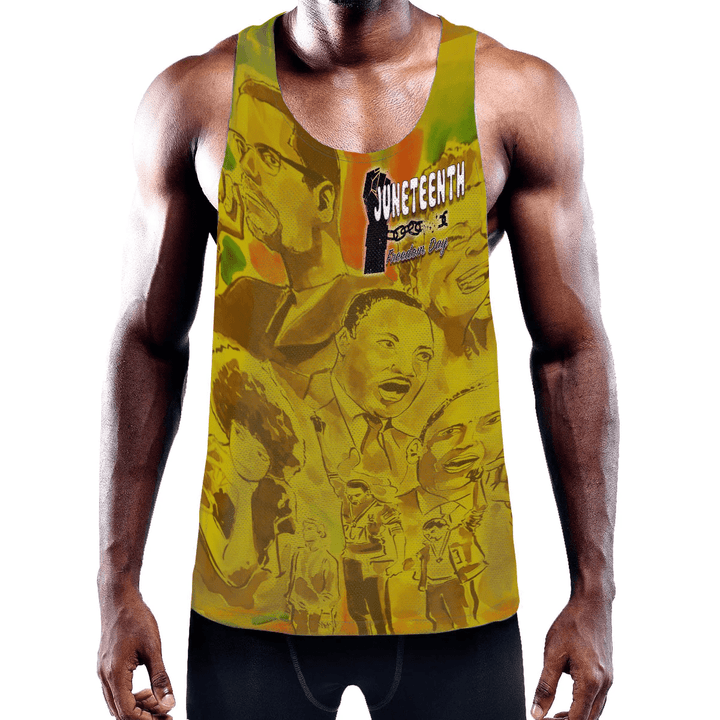 Africa Zone Clothing - Hands Juneteenth Chemistry Men's Slim Y-Back Muscle Tank Top A95