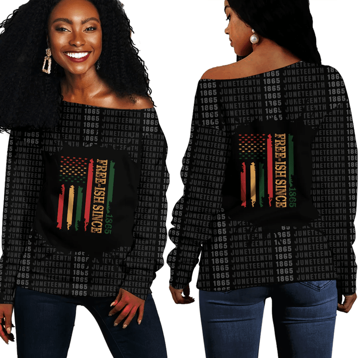 Africa Zone Clothing - Free Ish Since 1865 Off Shoulder Sweaters A31