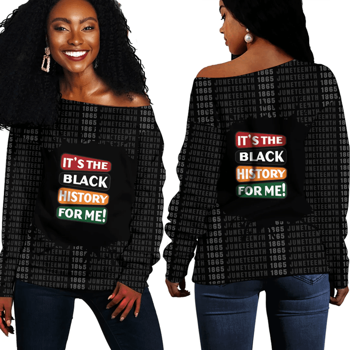 Africa Zone Clothing - It's The Black History For Me Off Shoulder Sweaters A31