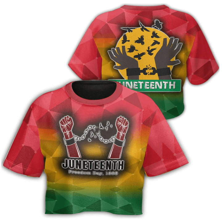1sttheworld Clothing - Junteenth Hand Croptop T-shirt A95 | 1sttheworld