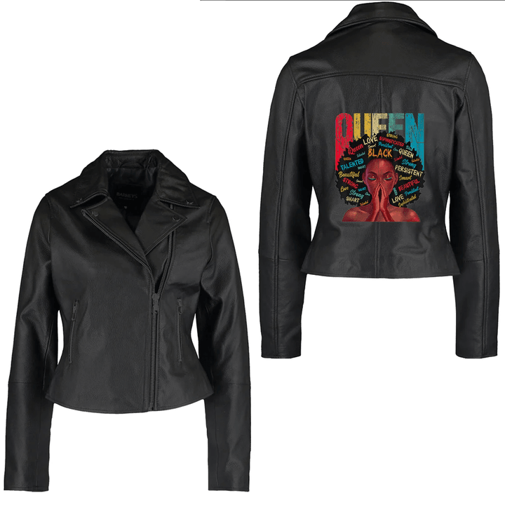 Africa Zone Clothing - She Is Black History Month Unapologetic African Juneteenth Women's Leather Jacket A35