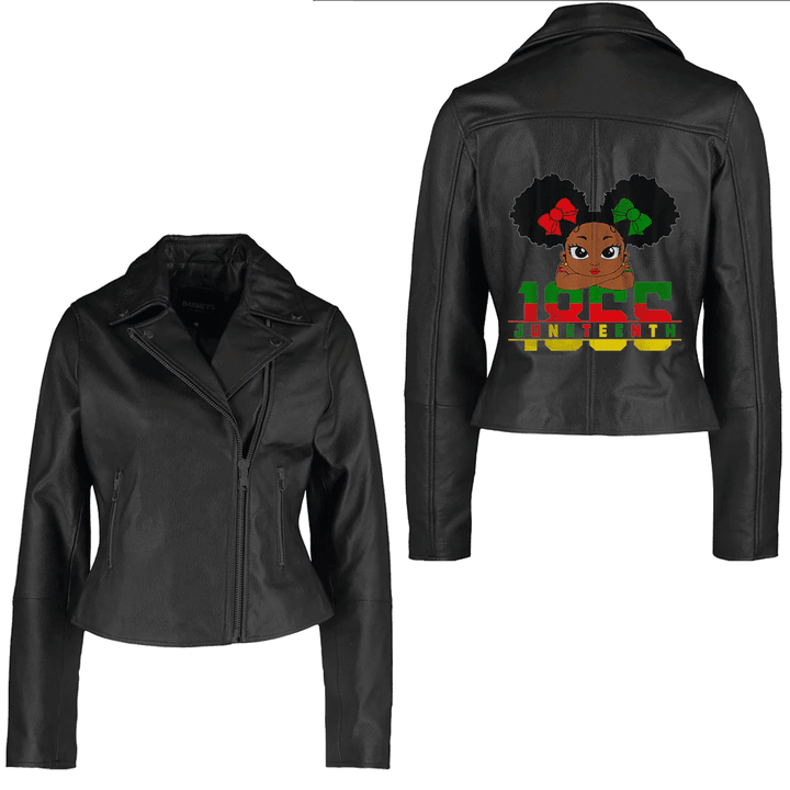 Africa Zone Clothing - Juneteenth African Queen Women  Educated Black Girl Magic Women's Leather Jacket A35
