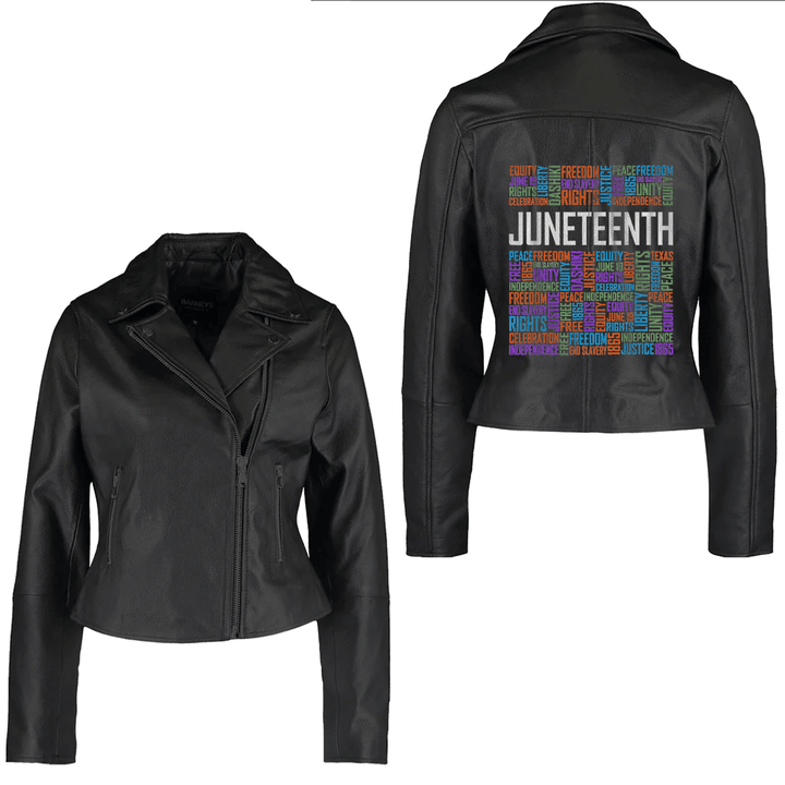 Africa Zone Clothing - Cool Young King African American Black History Juneteenth Women's Leather Jacket A35