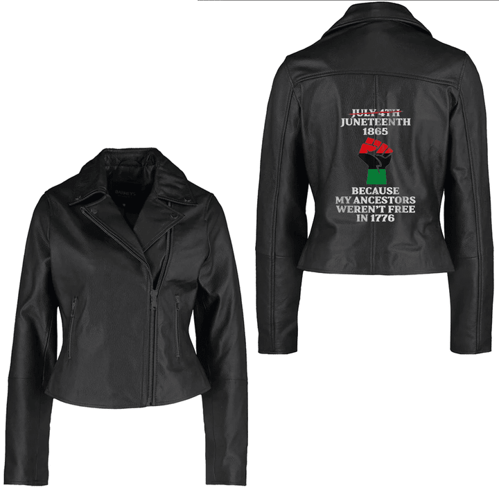 Africa Zone Clothing - Sunflower Black Girl Queen Black History Month Juneteenth Women's Leather Jacket A35