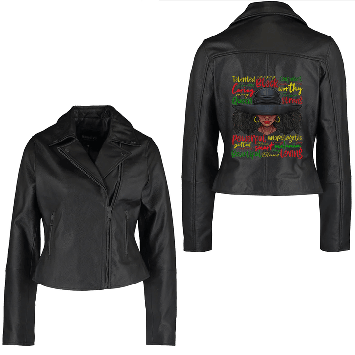 Africa Zone Clothing - Juneteenth Celebrating Black Freedom 1865 African American Women's Leather Jacket A35