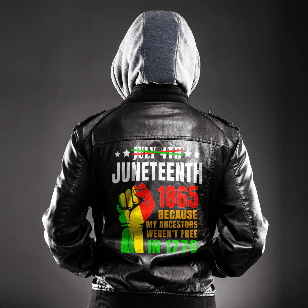 Africa Zone Clothing - Juneteenth  June 1865 Black History African American Freedom Leather Jacket A35