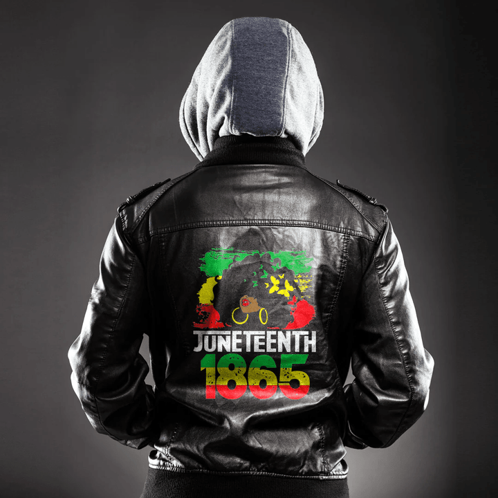 Africa Zone Clothing - Juneteenth Is My Independence Day Black Women Black Pride Leather Jacket A35