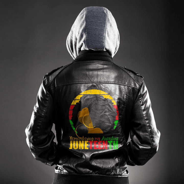 Africa Zone Clothing - Juneteenth Remembering My Ancestors Black Freedom Leather Jacket A35