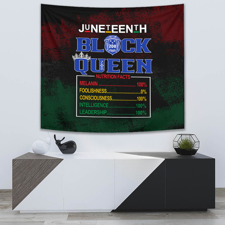 Africa Zone Tapestry - Zeta Phi Beta Nutrition Facts Juneteenth Special Tapestry A31