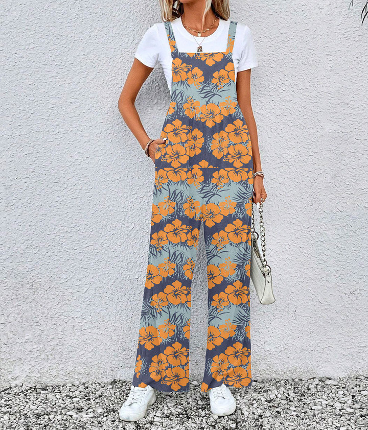 Women's Jumpsuit - Hibiscus Vintage Floral Best Gift For Women - Gifts She'll Love A7 | Africazone