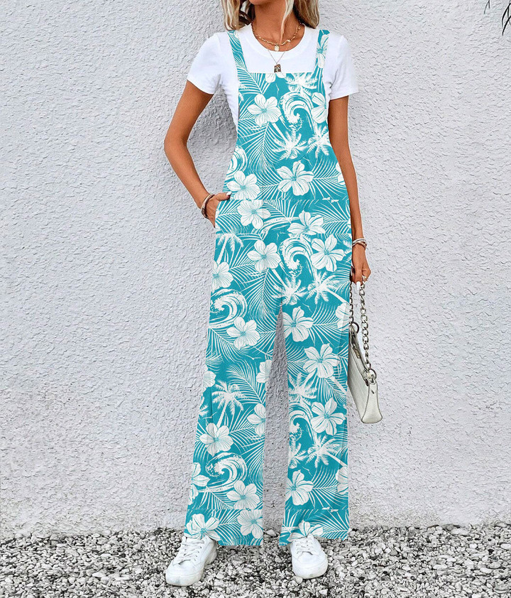 Women's Jumpsuit - Tropical Beach Palm And Hibiscus Best Gift For Women - Gifts She'll Love A7 | Africazone