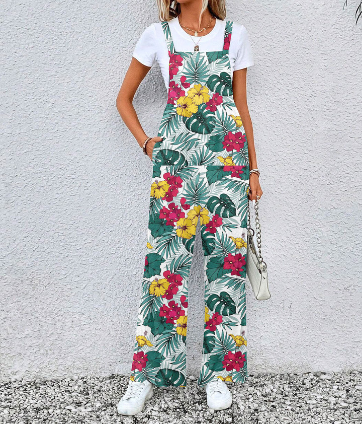 Women's Jumpsuit - Hibiscus And Tropical Plants Best Gift For Women - Gifts She'll Love A7 | Africazone