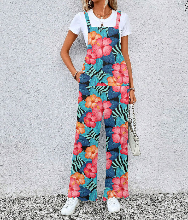Women's Jumpsuit - Tropical Plants And Hibiscus Flowers Best Gift For Women - Gifts She'll Love A7 | Africazone