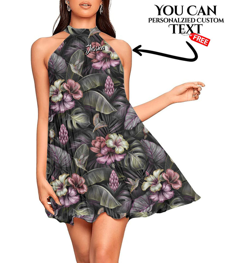 Women's Halter Dress - Tropical Seamless Pattern With Birds Best Gift For Women - Gifts She'll Love A7 | 1sttheworld