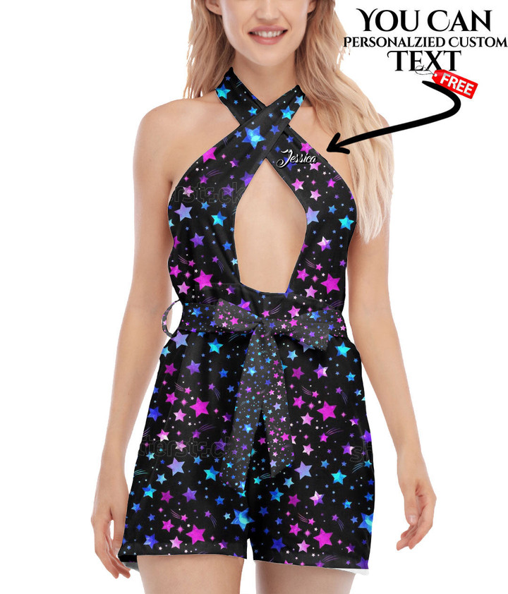 Women's Cross Collar Jumpsuit - Star Space Galaxy Best Gift For Women - Gifts She'll Love A7 | Africazone