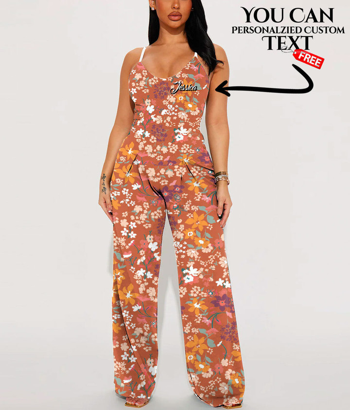Women's V-Neck Cami Jumpsuit - Gorgeous Floral Liberty Fashion Best Gift For Women - Gifts She'll Love A7 | Africazone