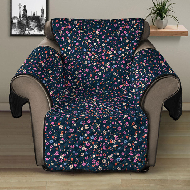 Sofa Protector - Pretty Colorful Little Flowers Dark Blue Sofa Protector Handcrafted to the Highest Quality Standards A7 | Africazone