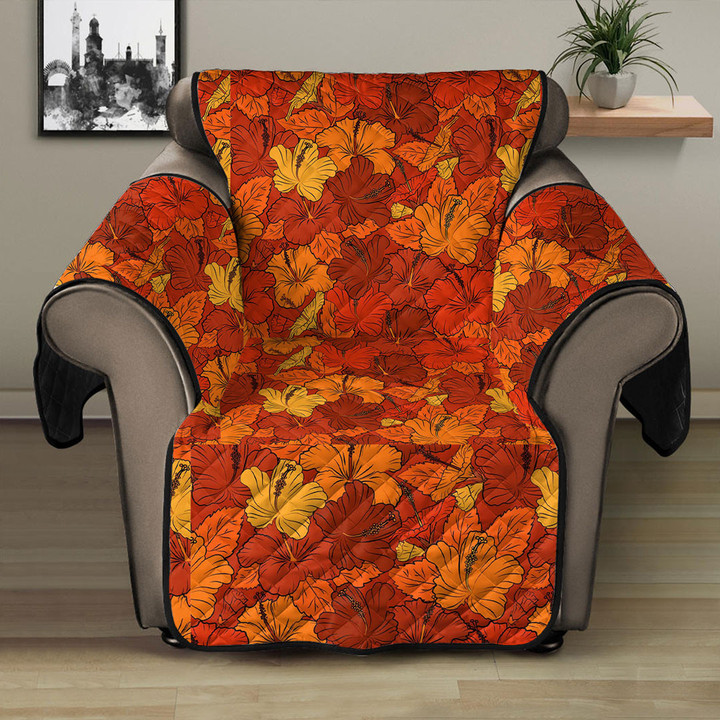 Sofa Protector - Hibiscus Flowers Orange Sofa Protector Handcrafted to the Highest Quality Standards A7 | Africazone