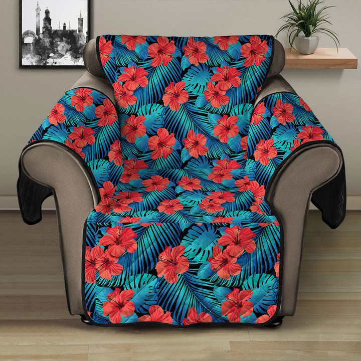 Sofa Protector - Tropical Flowers With Palm Leaves Sofa Protector Handcrafted to the Highest Quality Standards A7 | Africazone