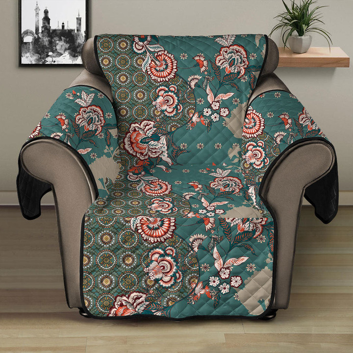Sofa Protector - Majestic Floral Pattern With Paisley And Indian Flower Motifs Sofa Protector Handcrafted to the Highest Quality Standards A7 | Africazone
