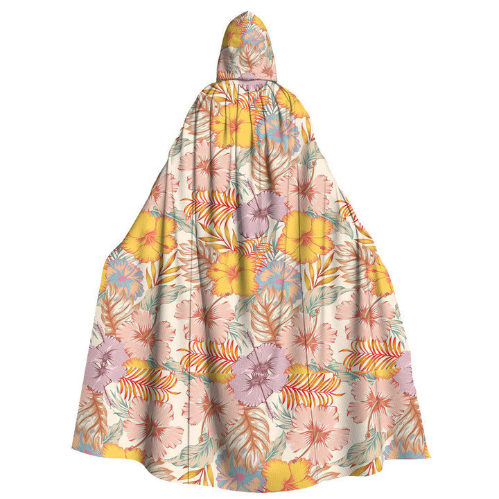 Cloak - Fashionable Hand Drawing Hibiscus Flowers Unisex Microfiber Hooded Cloak A7 | Africazone