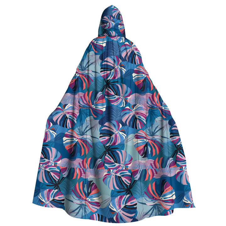 Cloak - Color Tropical Monstera And Palm Leaves Unisex Microfiber Hooded Cloak A7 | Africazone