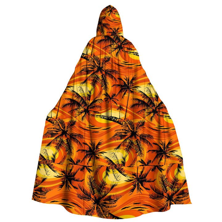 Cloak - Palm Trees With With Yellow Highlights Unisex Microfiber Hooded Cloak A7 | Africazone