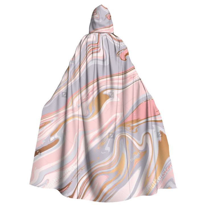 Cloak - Pastel Pink Malble Unisex Microfiber Hooded Cloak A7 | Africazone