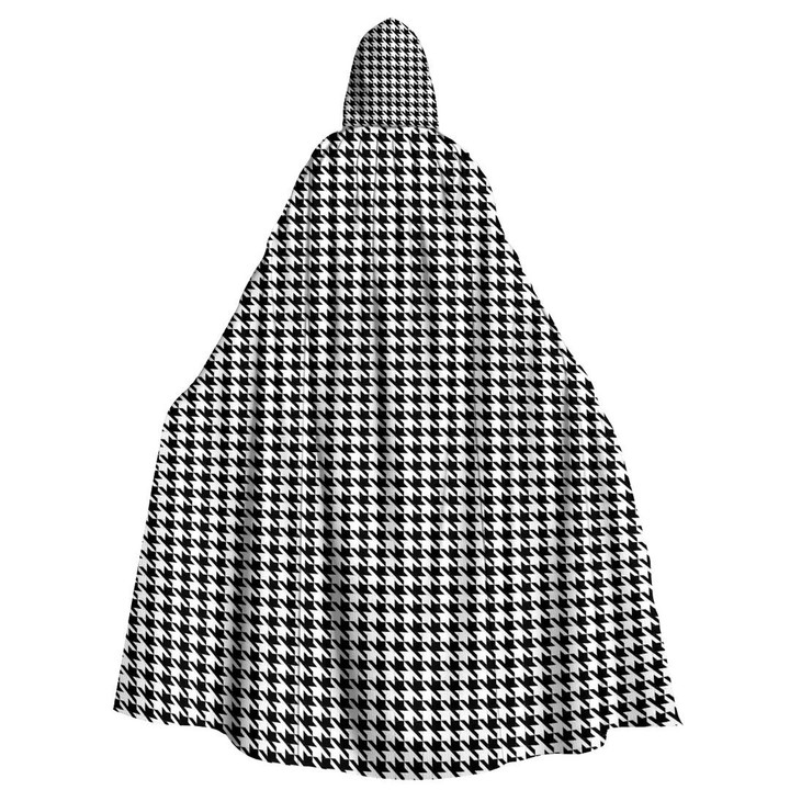 Cloak - Houndstooth Vintage Pattern Style Unisex Microfiber Hooded Cloak A7 | Africazone