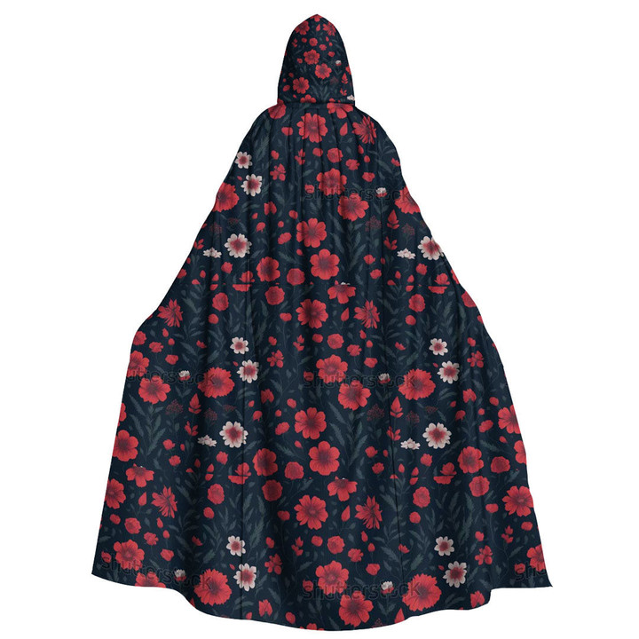 Cloak - Trendy Cute Floral Pattern Unisex Microfiber Hooded Cloak A7 | Africazone