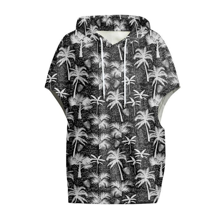 Cloak - Beautiful Coconut Palm Trees Women's Knitted Fleece Cloak With Kangaroo Pocket A7 | Africazone