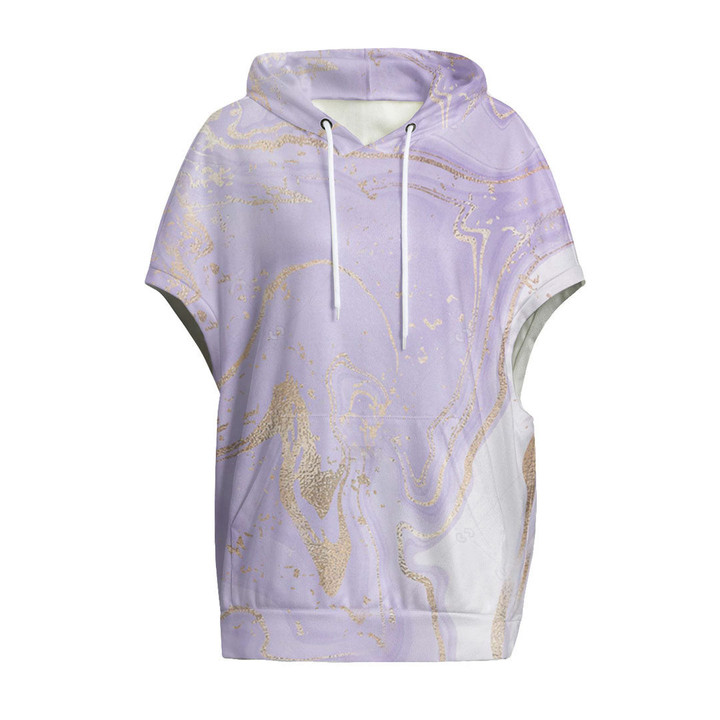 Cloak - Luxury Pastel Purple Marbel Women's Knitted Fleece Cloak With Kangaroo Pocket A7 | Africazone
