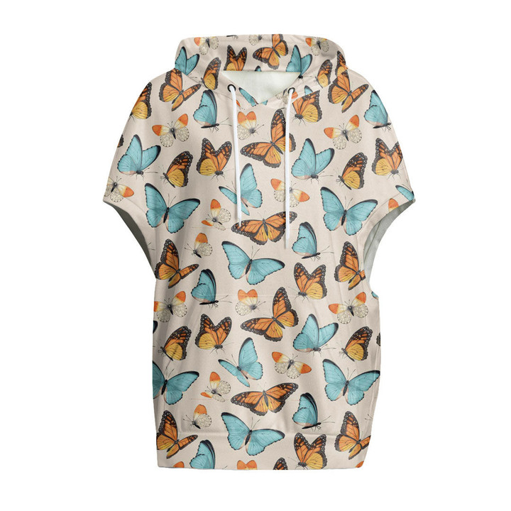 Cloak - Pretty Butterflies Women's Knitted Fleece Cloak With Kangaroo Pocket A7 | Africazone