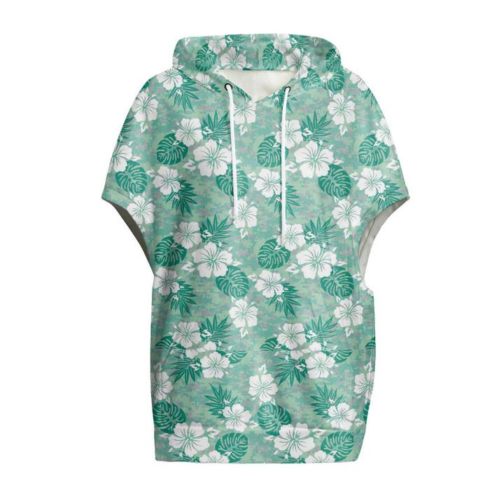 Cloak - Seamless Hawaiian Aloha Camouflage Women's Knitted Fleece Cloak With Kangaroo Pocket A7 | Africazone