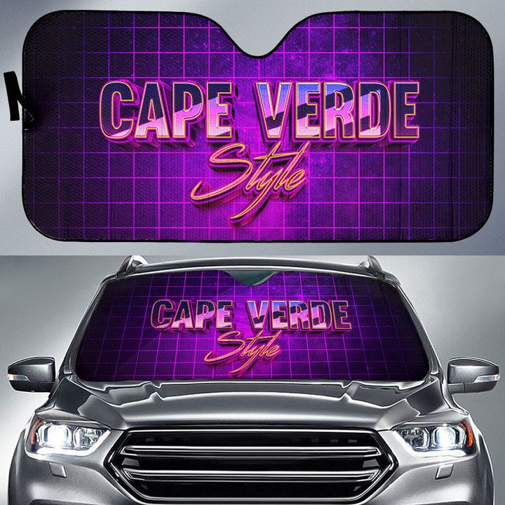 Cape Verde Auto Sun Shades - Cape Verde Car Auto Sun Shades Retro Neon 80s Style A7 | 1sttheworld