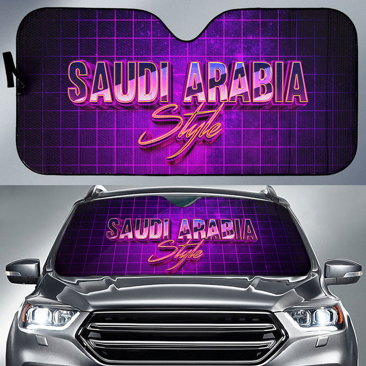 Saudi Arabia Auto Sun Shades - Saudi Arabia Car Auto Sun Shades Retro Neon 80s Style A7 | 1sttheworld