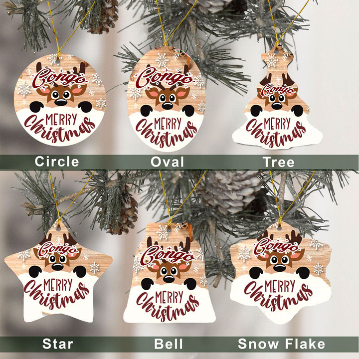 Republic Of The Congo Ceramic Ornament Merry Christmas - Christmas Decoration A7 | 1sttheworld