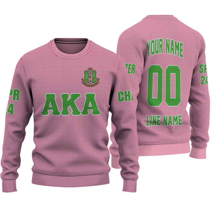 Getteestore Knitted Sweater - (Custom) AKA Sorority (Pink) Letters A31