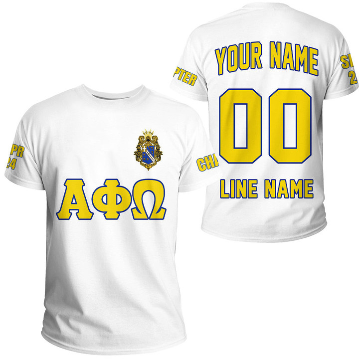 Getteestore T-shirt - (Custom) Alpha Phi Omega (White) Letters A31