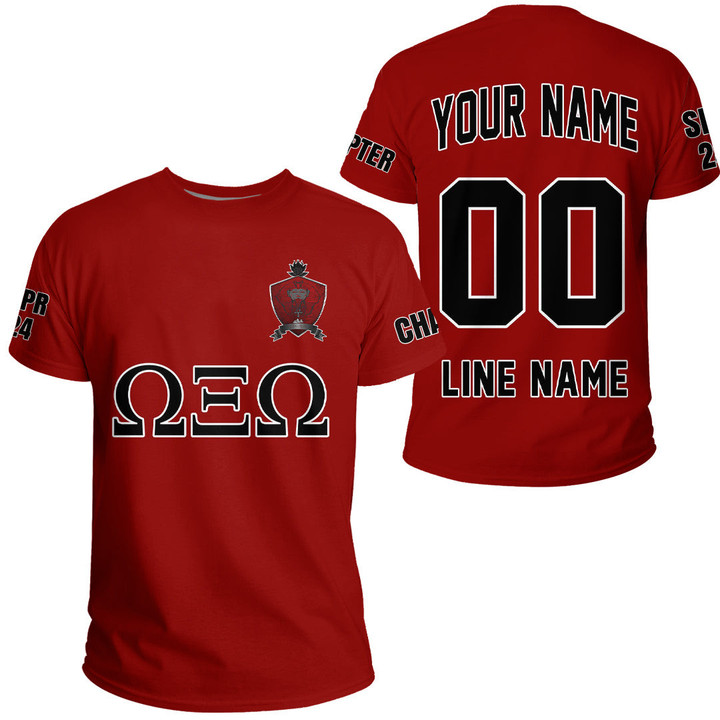 Getteestore T-shirt - (Custom) Omega Xi Omega Military Fraternity (Red) Letters A31