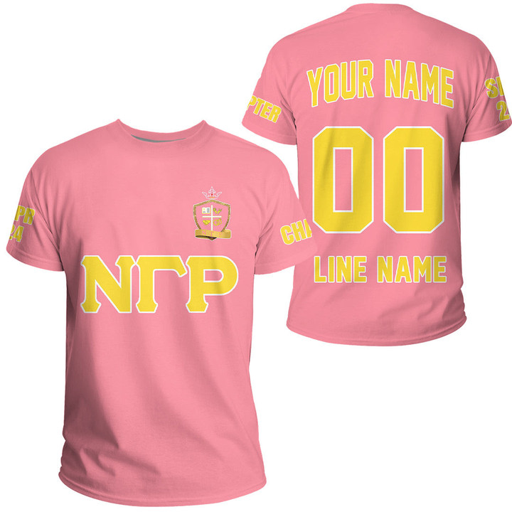 Getteestore T-shirt - (Custom) Nu Gamma Rho Military Sorority (Pink) Letters A31