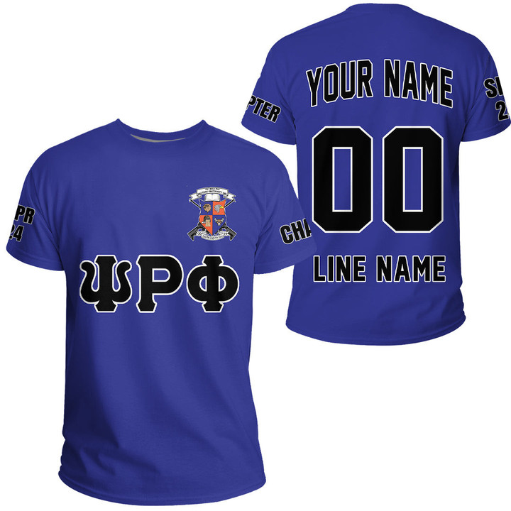 Getteestore T-shirt - (Custom) Psi Rho Phi Military Fraternity (Blue) Letters A31
