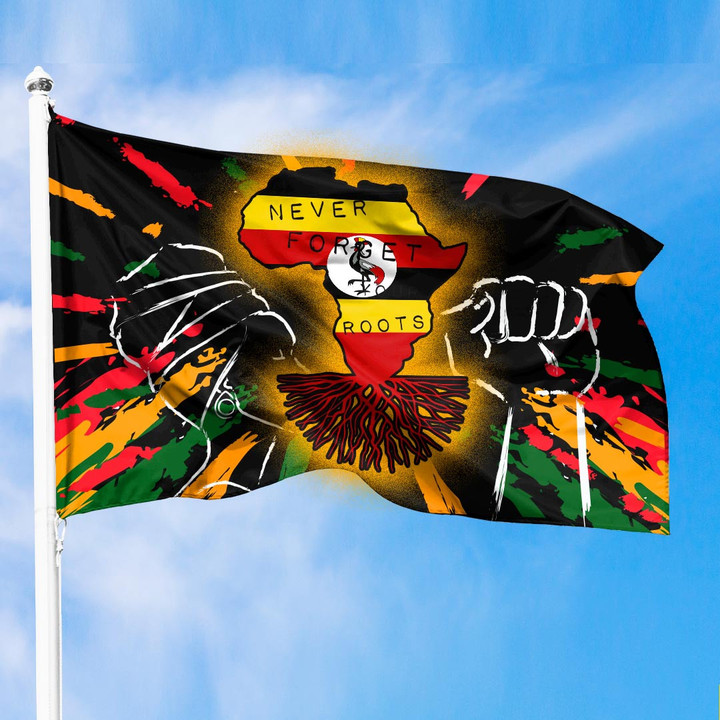 Uganda Premium Flag Black History Month - Never Forget Your Roots A7 | Africazone
