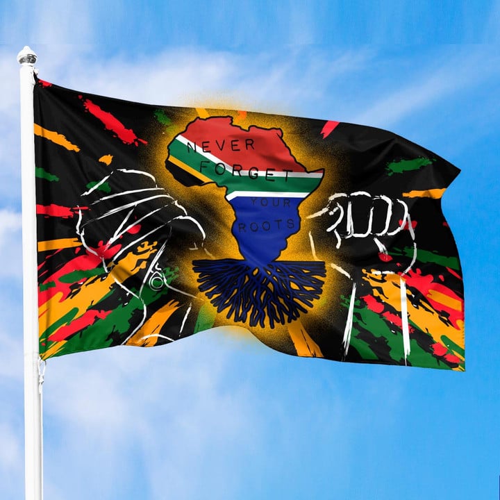 South Africa Premium Flag Black History Month - Never Forget Your Roots A7 | Africazone